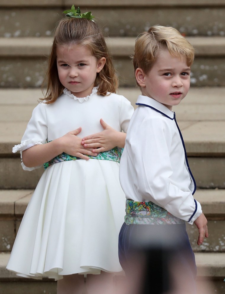 Britain's Princess Charlotte and Prince George