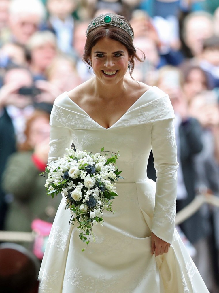 Princess Eugenie s royal wedding dress shows off scoliosis back