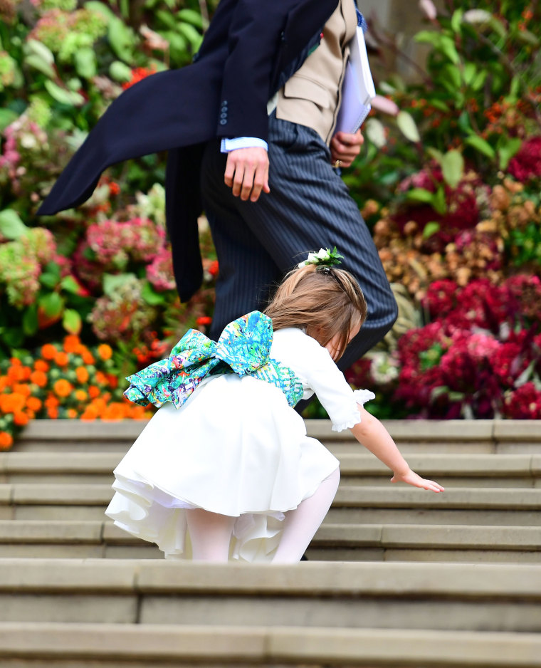 Princess Charlotte falls on the steps