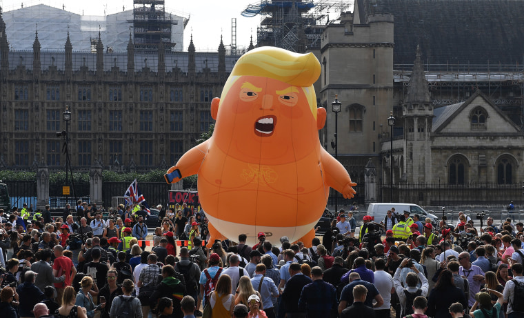 Image: Baby Trump Blimp protest in parliament square in London