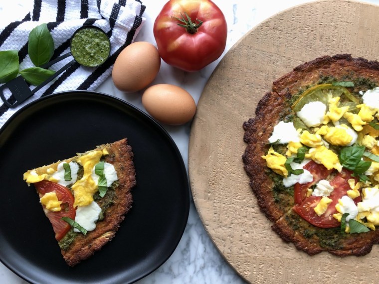 For those days when you don't have the time to make cauliflower crust from scratch, this recipe uses a store-bought version.