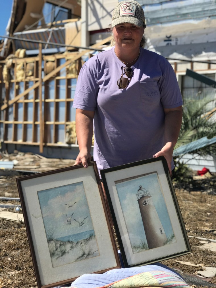 Kelly Mitchell drove back to Mexico Beach to find these pictures that her grandmother who would have been 100 years old had painted.