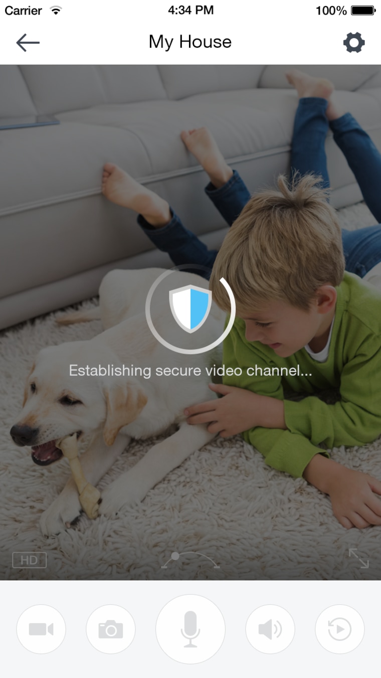 Establishing secure video connection screenshot