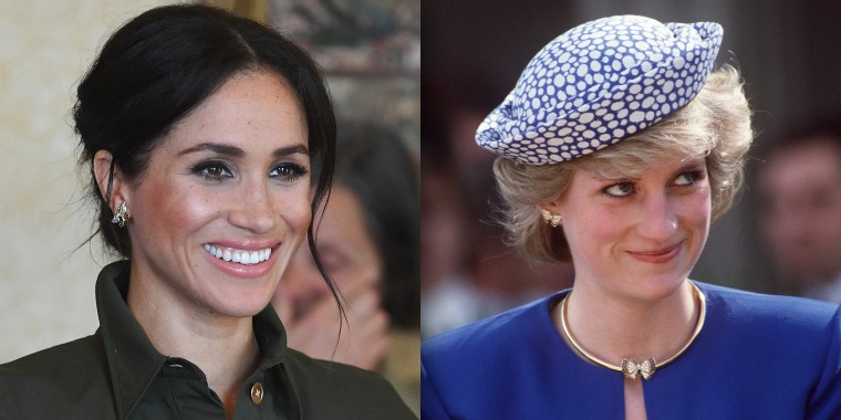 Duchess of Sussex and Princess Diana wearing the same earrings