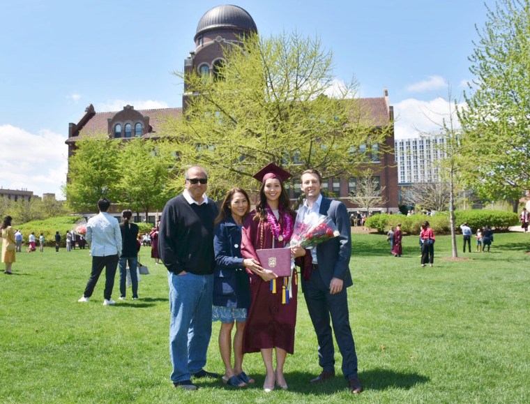 Despite having a bilateral mastectomy and chemotherapy during her last semester at college, Anna Wassman still graduated with her classmates.