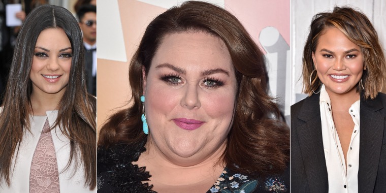 Celebrities with a round face shape: Chrissy Metz, Ginnifer Goodwin, Mila Kunis, Chrissy Teigen