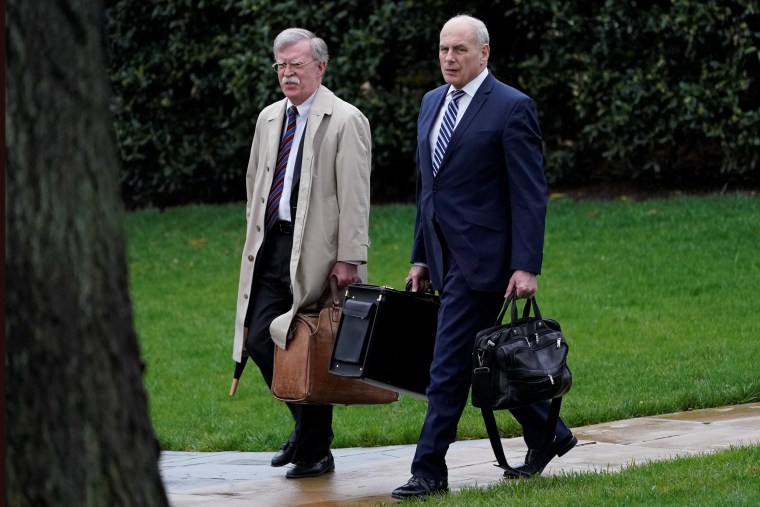 Image: White House Chief of Staff John Kelly and new National Security Adviser John Bolton