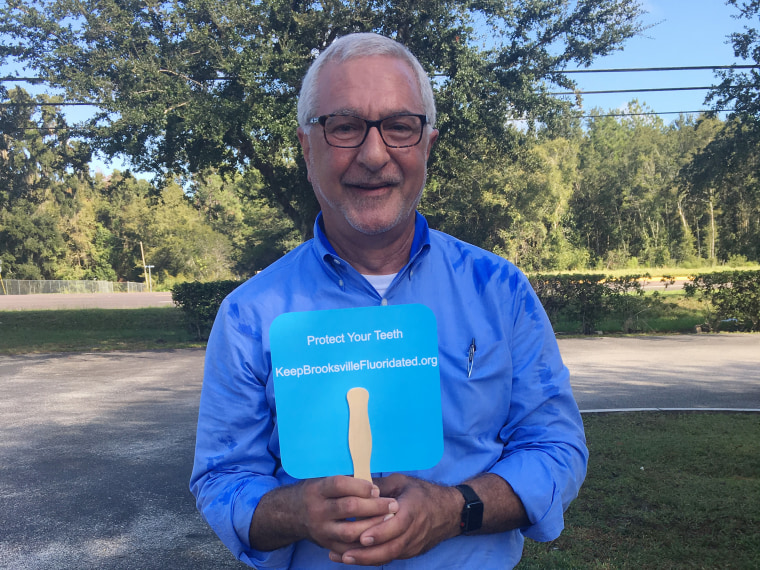 Dr. Johnny Johnson, president of the American Fluoridation Society, campaigns to keep fluoride in the water in Brooksville, Florida. 