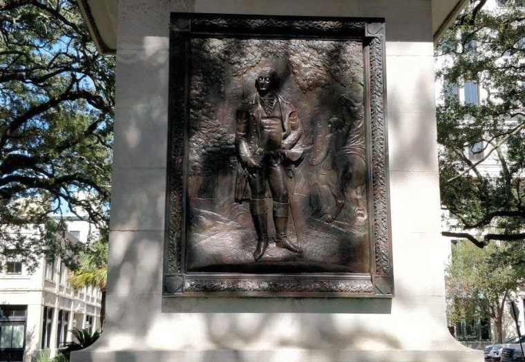 The statue of American war hero Nathanael Greene in Johnson Square in Savannah, Georgia, had a new set of eyes placed on its face.