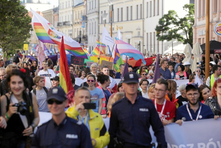 Image: Participants attend a "Equality Parade" rally in support of the LGBT community in Lublin