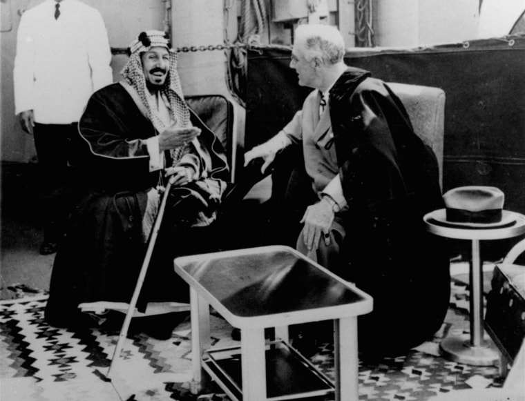 Image: Franklin D. Roosevelt, King Abdul Aziz 