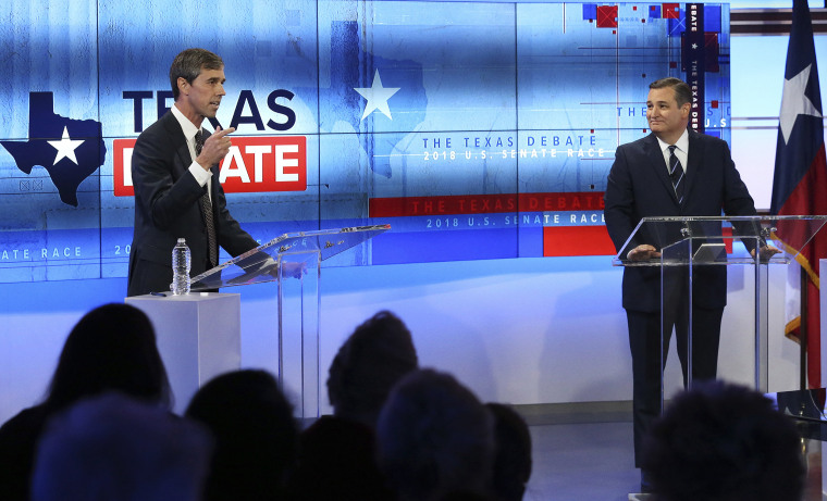 Image: Candidate for the US Senate Beto O'Rourke and Senator Ted Cruz hold a debate in San Antonio