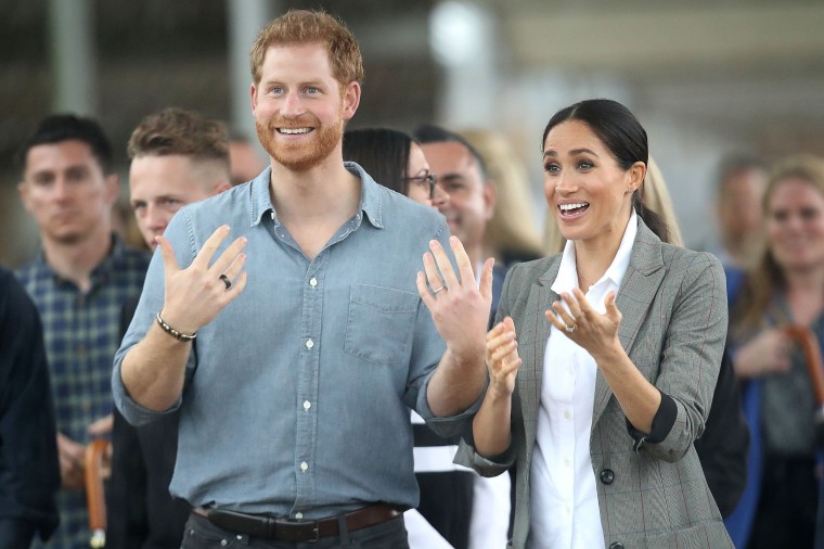 Image: Prince Harry, Duke of Sussex and Meghan, Duchess of Sussex visit students from Dubbo College Senior Campus on Oct. 17, 2018 in Dubbo, Australia.