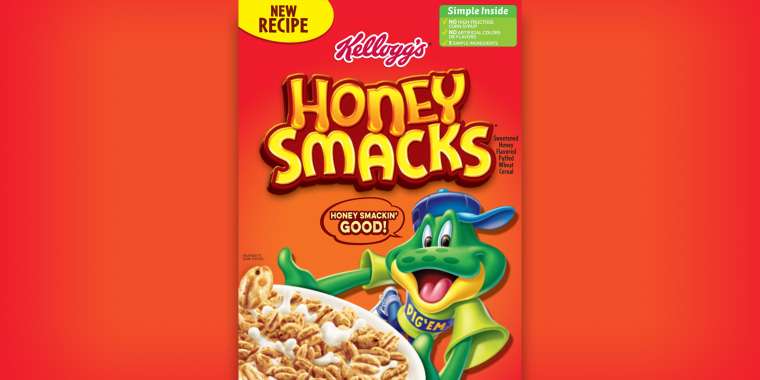 Look for the "New Recipe" label in the upper left portion of new boxes of Honey Smacks. The Kellogg Company will begin stocking supermarkets with the beloved breakfast cereal next month.