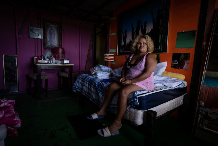 Ibia Santos' house was destroyed when Hurricane Maria hit the island of Vieques in 2017. Six months after the storm, suffering from skin and respiratory ailments, she decided to leave her home and has been camping on the beach ever since.