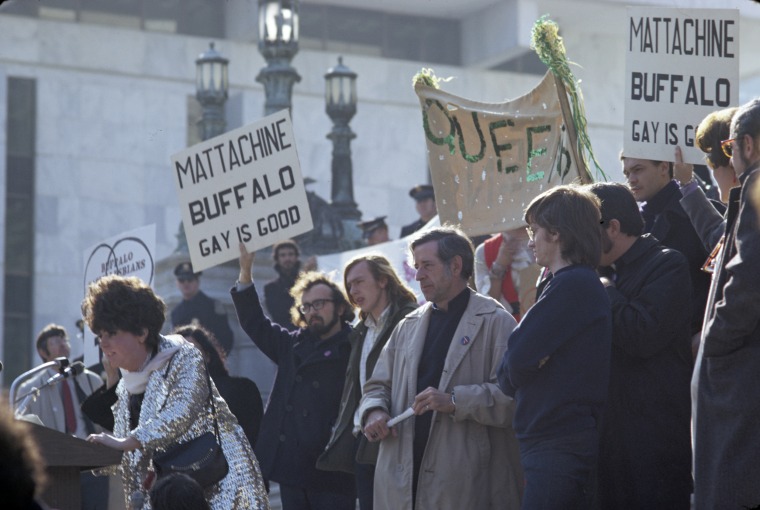 A gay rights demonstration in Albany, New York, in 1971.