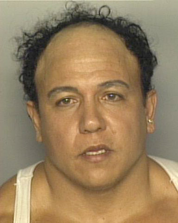 The 2002 mug shot of Caesar Syoc when he made a bomb threat, in Miami.