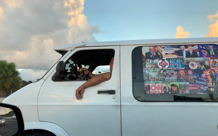 Image: Cesar Sayoc's van is seen in Boca Raton, Florida