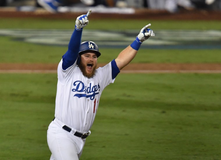 Image: Los Angeles Dodgers first baseman Max Muncy celebrates