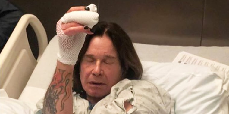 Ozzy Osbourne said his right thumb suddenly swelled to ten times its normal size. The diagnosis: a staph infection.