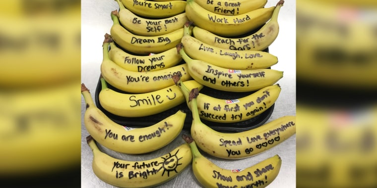 Talking bananas" at an elementary school in Virginia Beach.