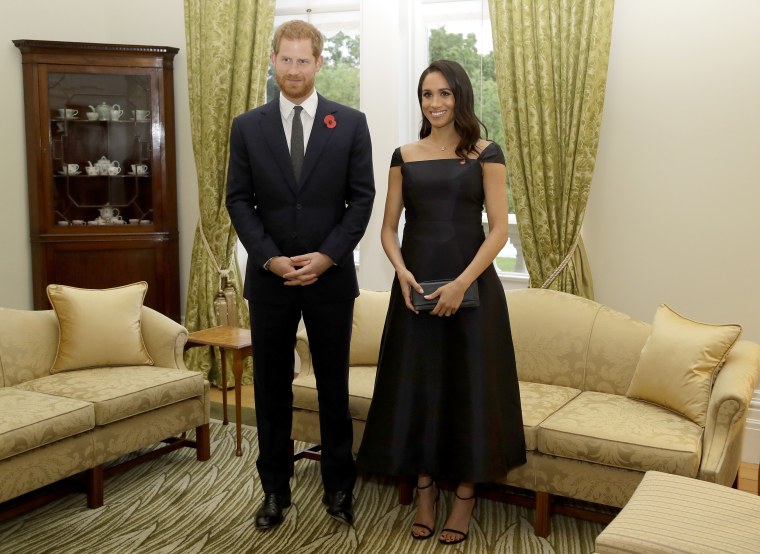 Meghan Markle cap-sleeve black dress