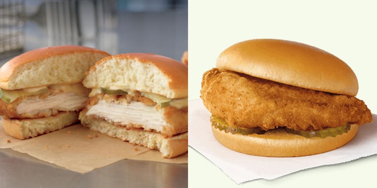 Chick-fil-A chicken sandwich and the McDonald's "Ultimate Chicken Sandwich."