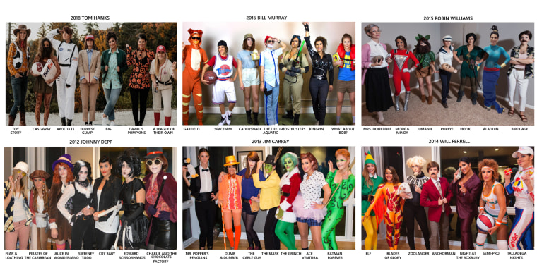 Friends do a celebrity group costume every Halloween