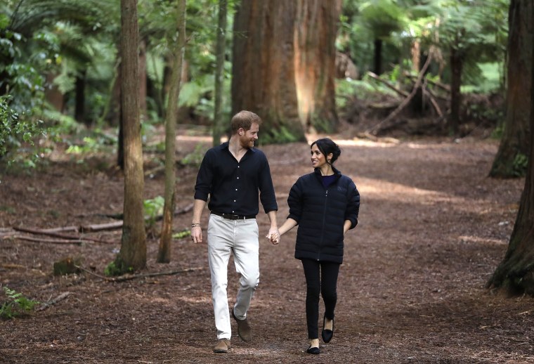 Harry shot a nice image of Meghan in a forest during the current 16-day tour through New Zealand, Australia, Fiji and Tonga.