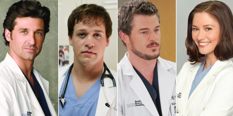 George (T.R. Knight), McSteamy (Eric Dane), McDreamy (Patrick Dempsey) and Lexi (Chyler Leigh)