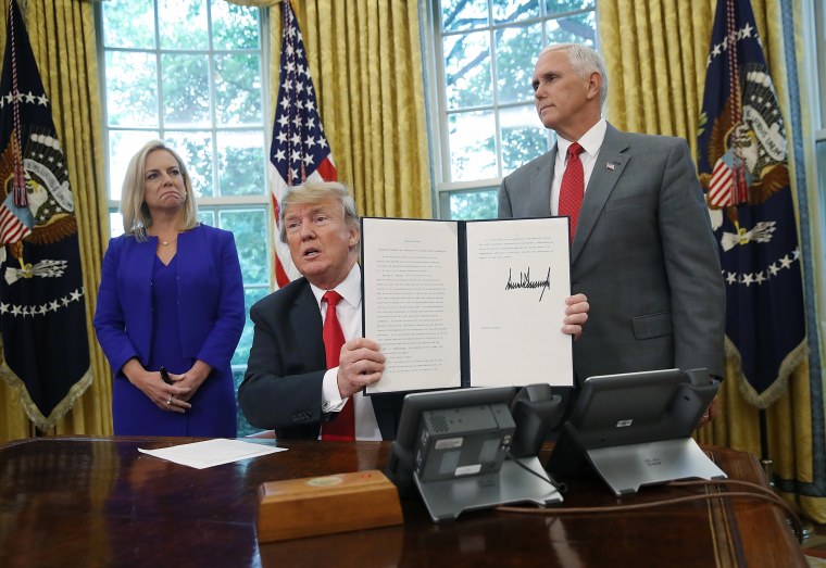 Image: President Trump Signs Executive Order Ending Family Separations At Border