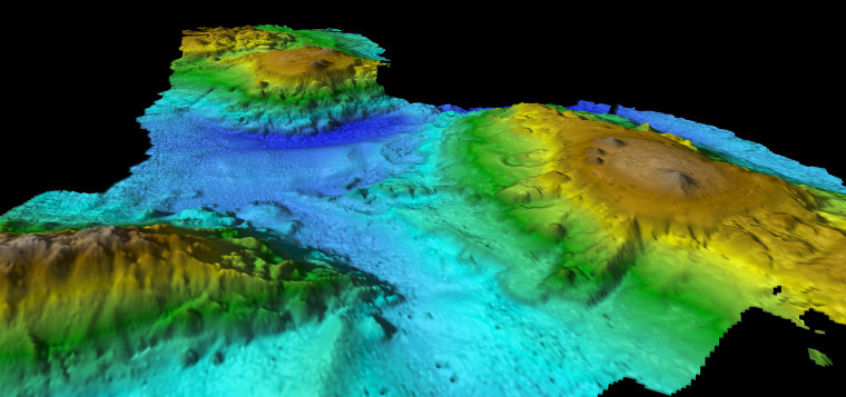 Image: Multibeam mapping of seamount chain