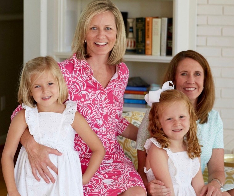 Image: Felicia Stewart, her wife, Christy, and her twin daughters Harper and Helen.