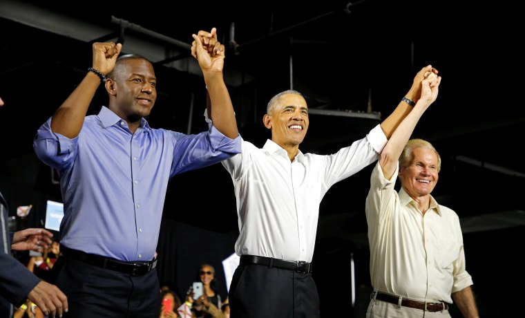 Image: Obama campaigns for Democrats, U.S. Senator Bill Nelson and and Gubernatorial candidate Andrew Gillum in Miami