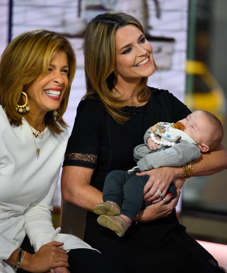 Savannah and Hoda with baby Crew Gaines
