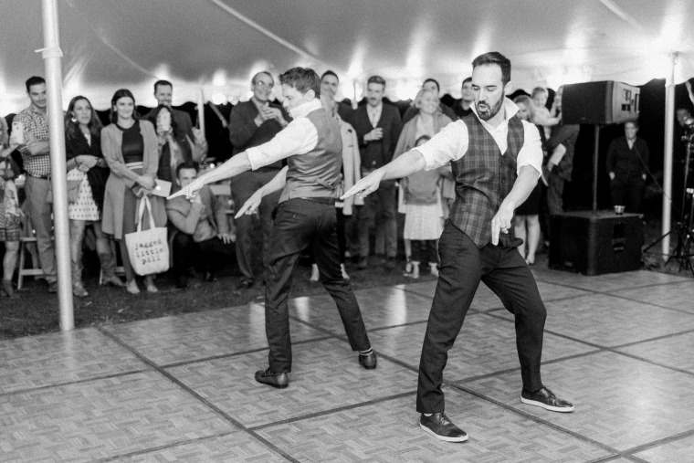 Noah Aberlin and P.J. Simmons surprise wedding dance