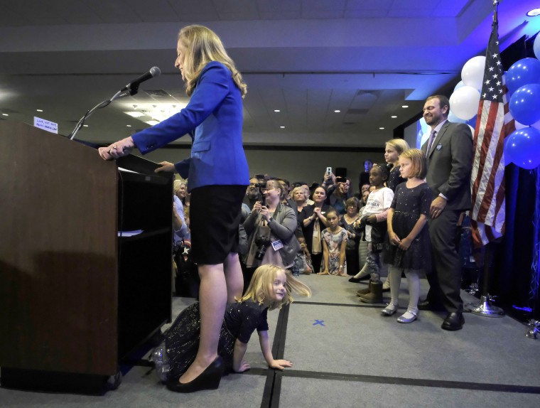 See how this little girl stole the show during mom's Election Night victory speech