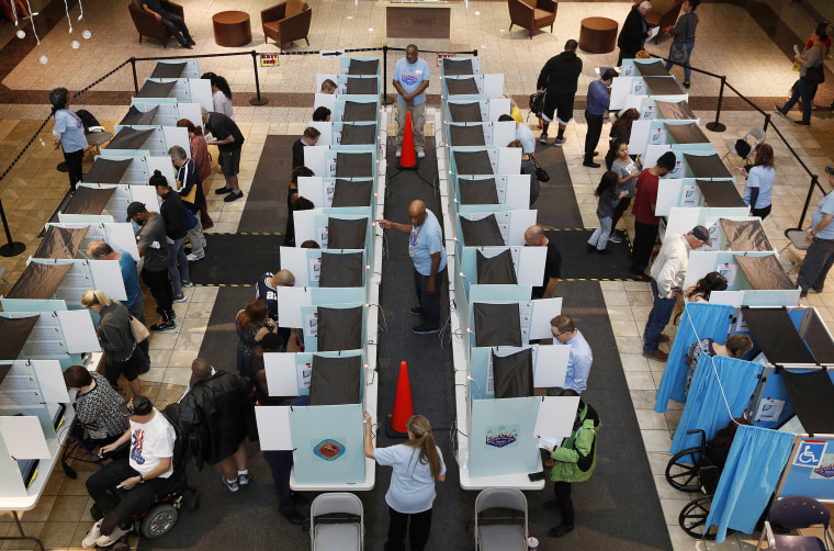 People vote at a mall in Henderson, Nevada, on Nov. 6, 2018.