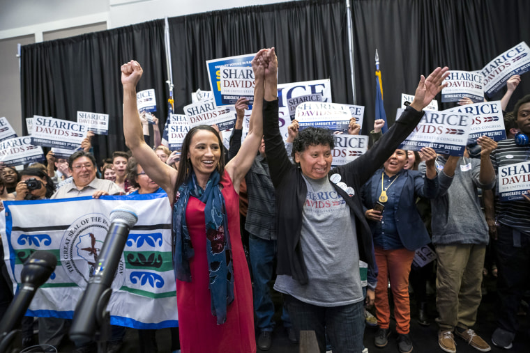 Image: Democratic House candidate from Kansas Sharice Davids wins her House seat