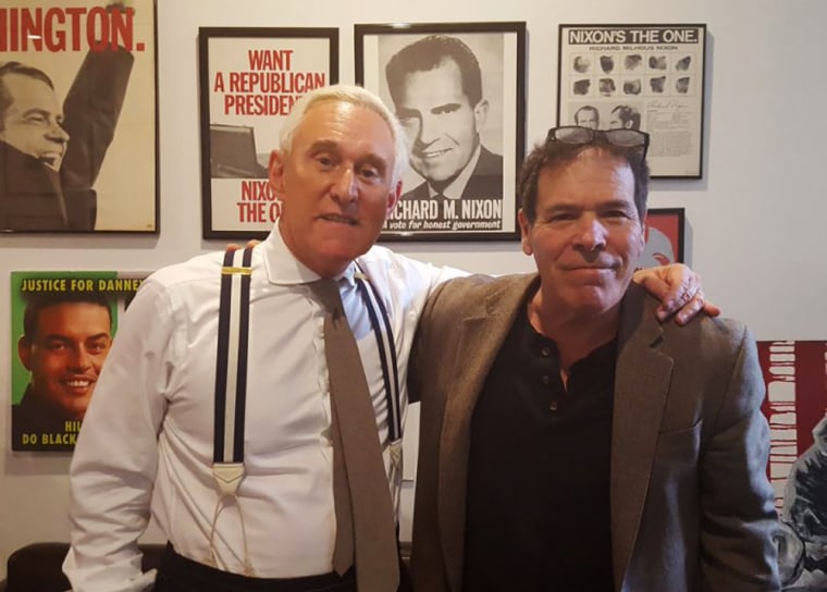 Roger Stone with Randy Credico in Stone's apartment in New York.