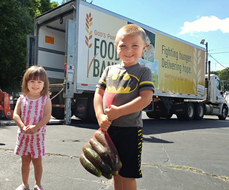 God's Pantry Food Bank handing out produce