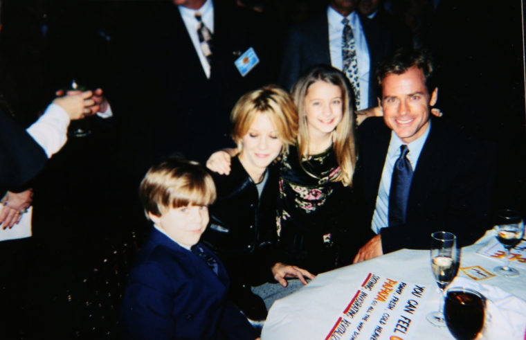 Hallee Hirsh and Jeffrey Scaperrotta hang out with Meg Ryan and Greg Kinnear at the "You've Got Mail" premiere.