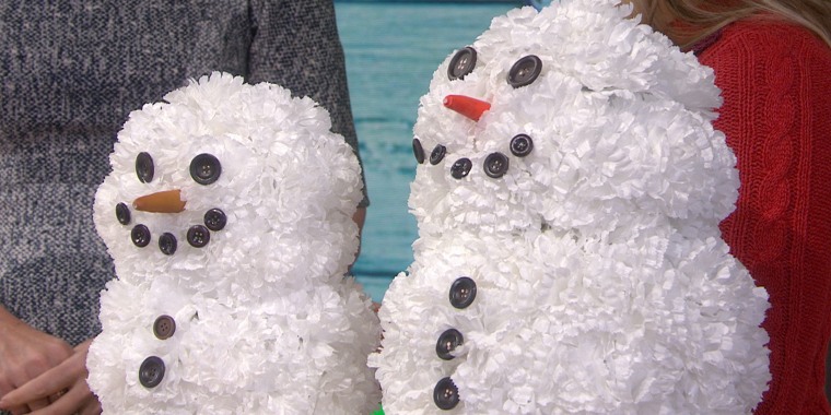 DIY holiday decorations, snowman centerpieces