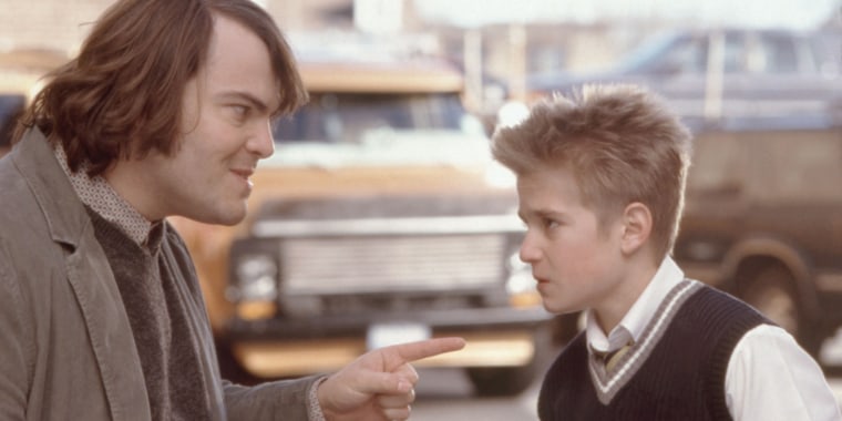Jack Black reuniting with the kid drummer from "School of Rock."