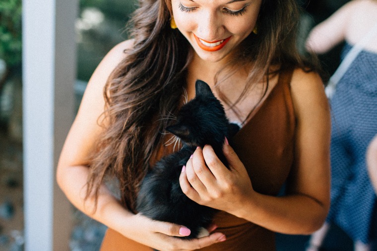 A couple who had kittens at their wedding