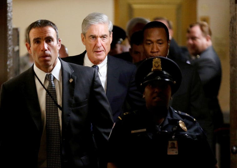 Image: Special Counsel Robert Mueller departs after briefing members of the U.S. Senate on his investigation of potential collusion between Russia and the Trump campaign in Washington