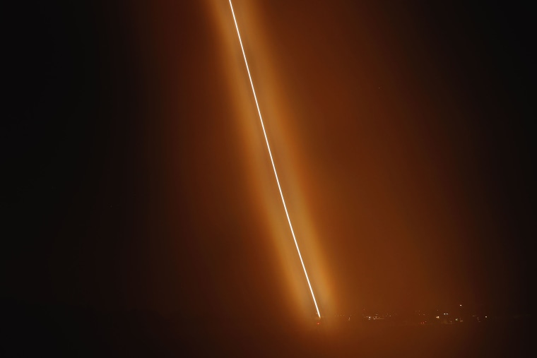 Image: Israel's Iron Dome fires an interceptor missile 