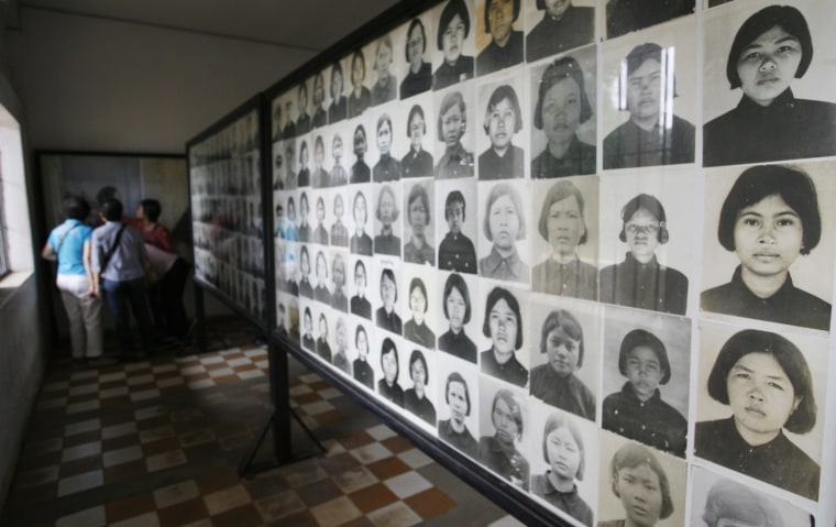 Image: Photos of Khmer Rouge victims at the Tuol Sleng Genocide Museum in 2012