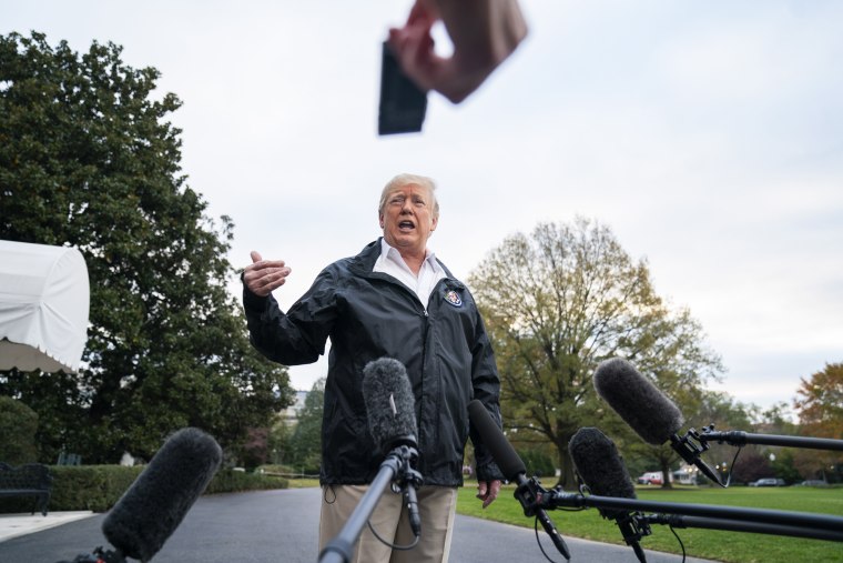 Image: Trump speaks before departing White House to view wildfire damage in California
