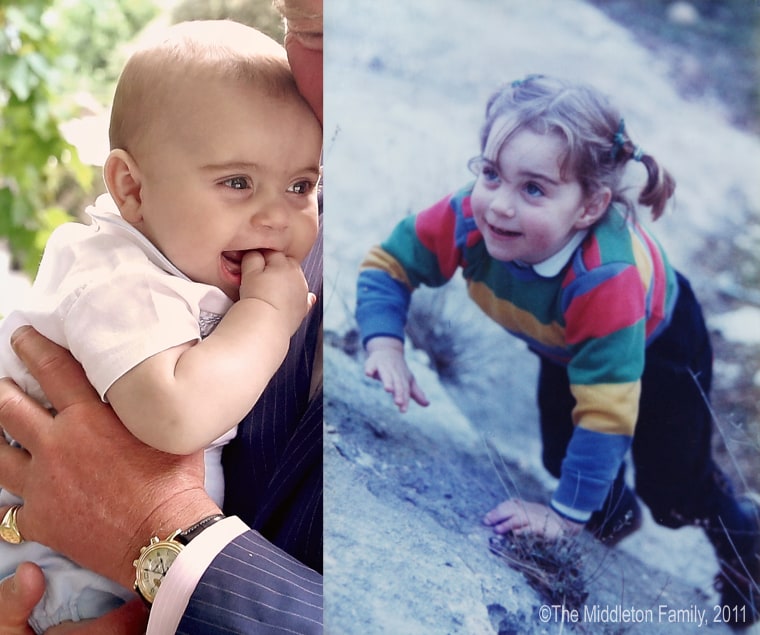 Those eyebrows! Prince Louis looks just like a mini version of his mother, Catherine, Duchess of Cambridge in a 1985 photo.